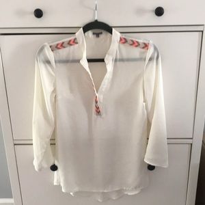 XS Sheer 3/4th Sleeve Chic Blouse